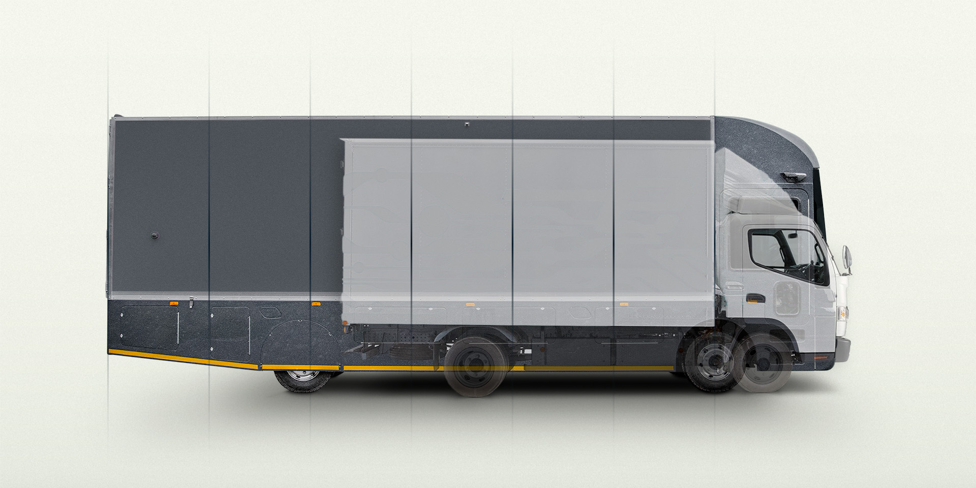 OV-1 ghosted against a conventional diesel truck